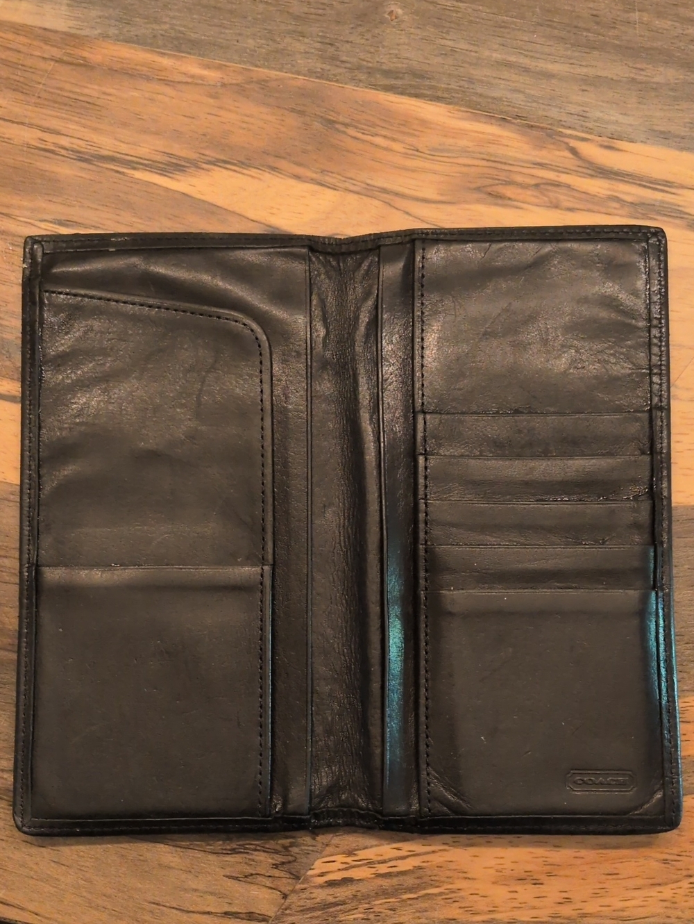 Vintage Coach Black Leather Men's Tall Bifold Card & Bill Wallet